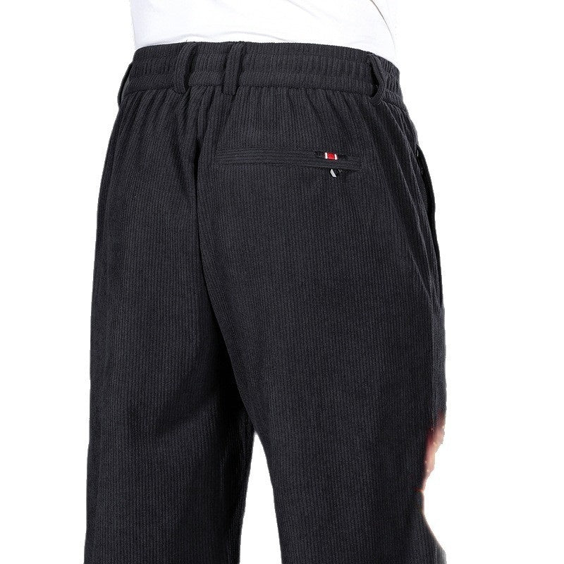 Corduroy Casual Pants With An Elastic Waist