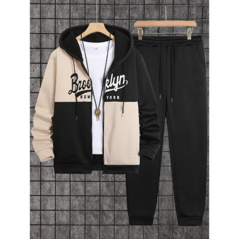 Mens AutumnWinter 3D Elephant-Print Long-Sleeve Hoodie Set