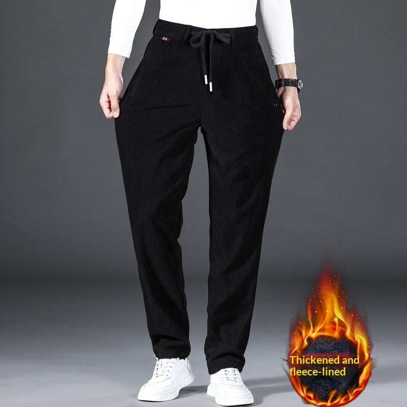 Corduroy Casual Pants With An Elastic Waist