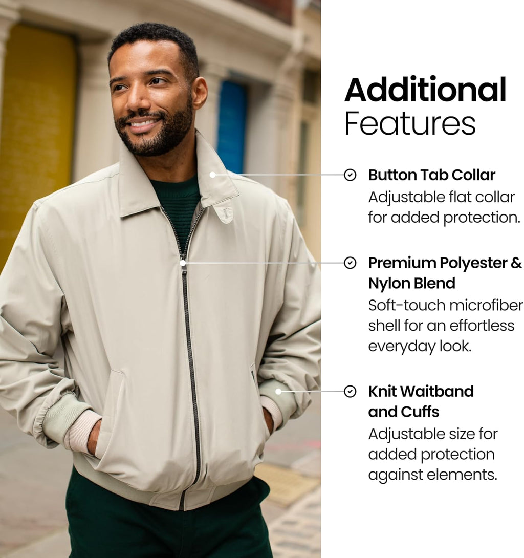 Men'S Golf Jacket - Lightweight Windbreaker, Water-Resistant Microfiber Shell, Perfect for Golf & Casual Wear