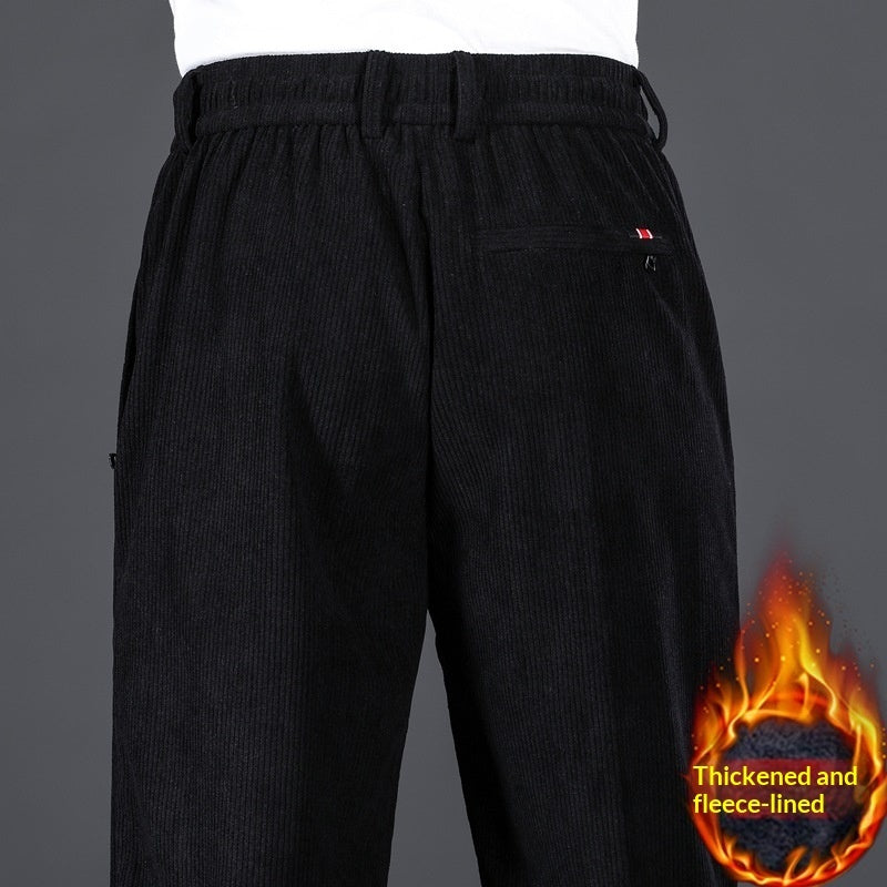 Corduroy Casual Pants With An Elastic Waist
