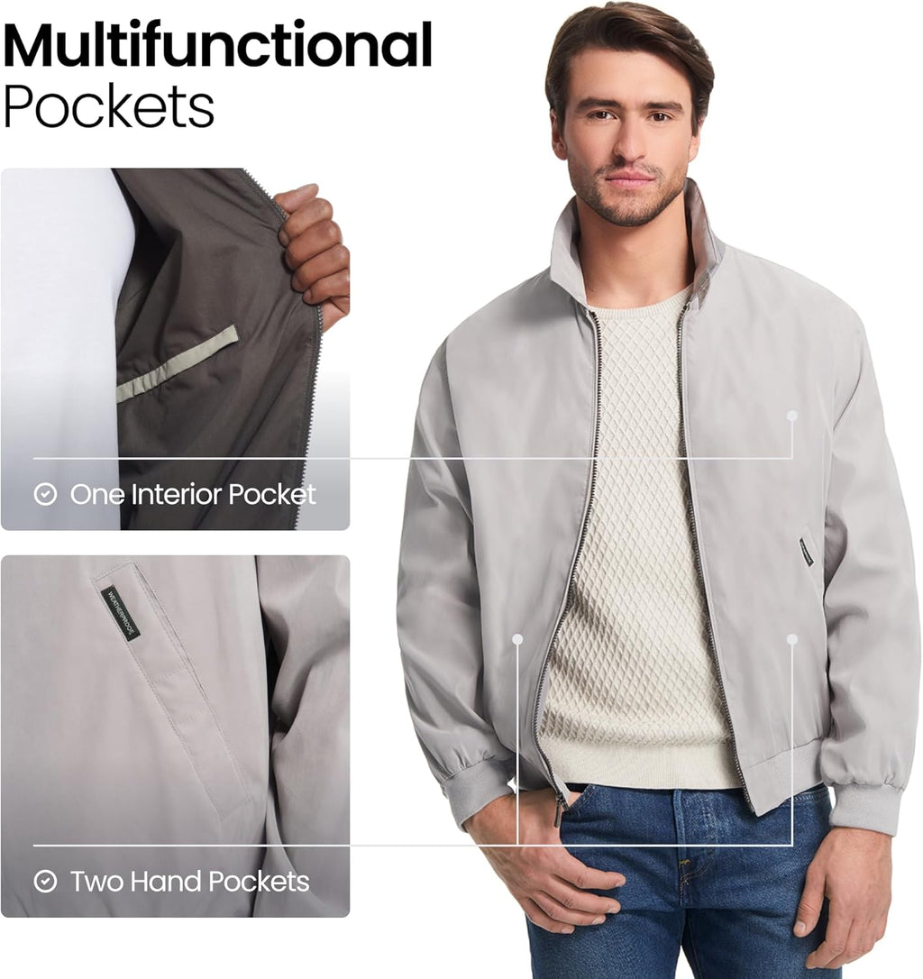 Men'S Golf Jacket - Lightweight Windbreaker, Water-Resistant Microfiber Shell, Perfect for Golf & Casual Wear