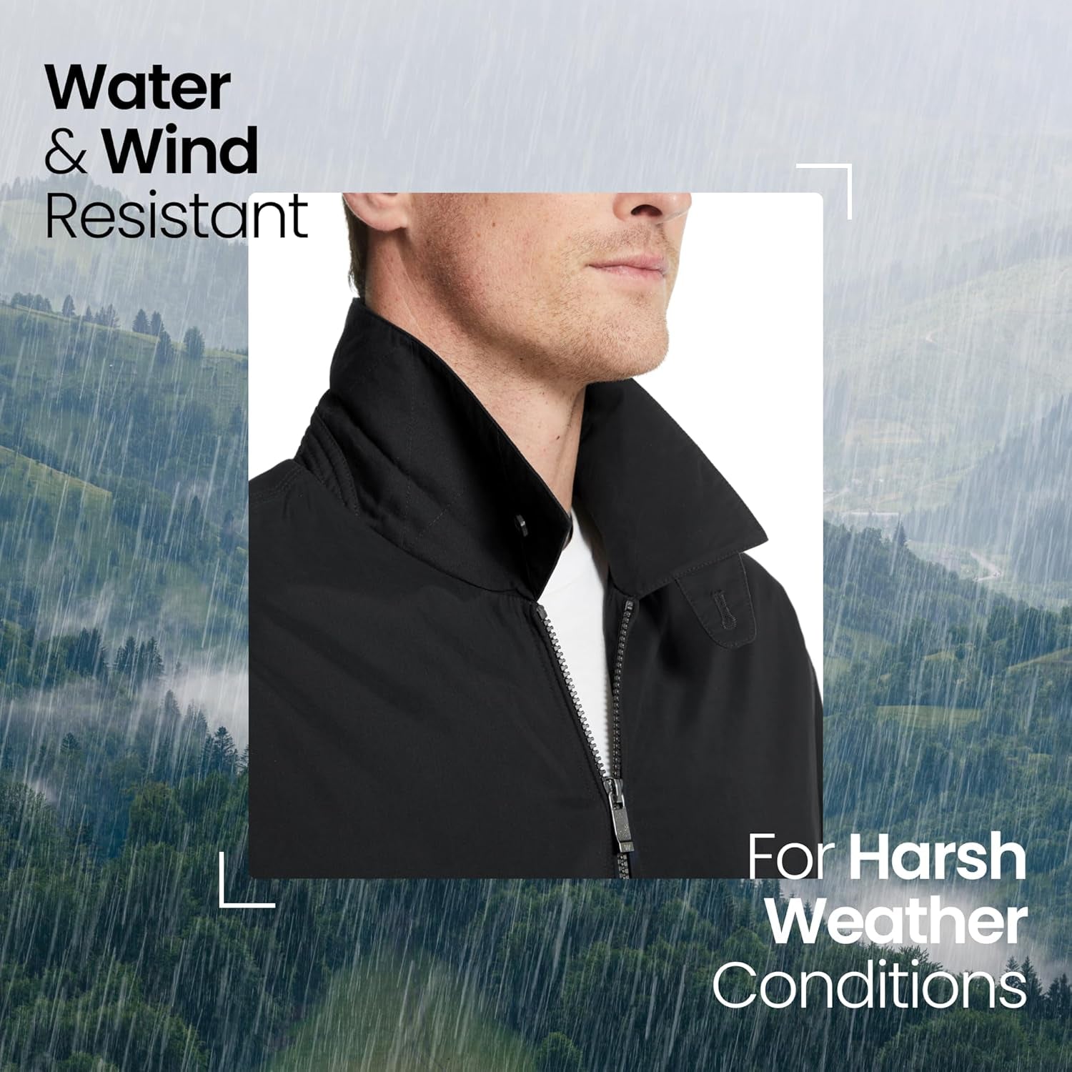 Men'S Golf Jacket - Lightweight Windbreaker, Water-Resistant Microfiber Shell, Perfect for Golf & Casual Wear