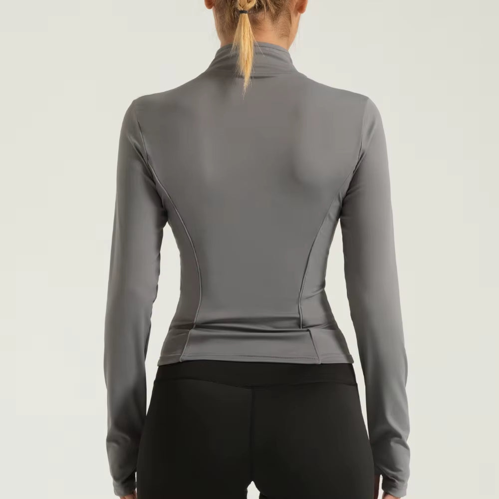 Workout Tops for Women Stand-Up Collar Slimming Night Run Reflective Sports Jacket Yoga Womens Clothing 2025 New Gym Top
