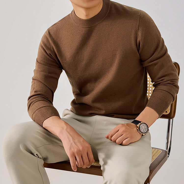 Mens Multi-Color Thickened Knit Sweater