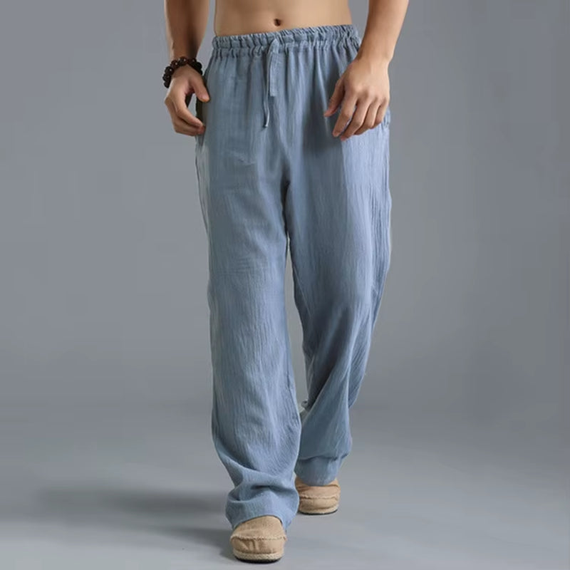 Mens Summer Casual Cotton Linen Loose Drawstring Yoga Pants Trousers Men Clothing Pantalones De Hombre Mens Pants