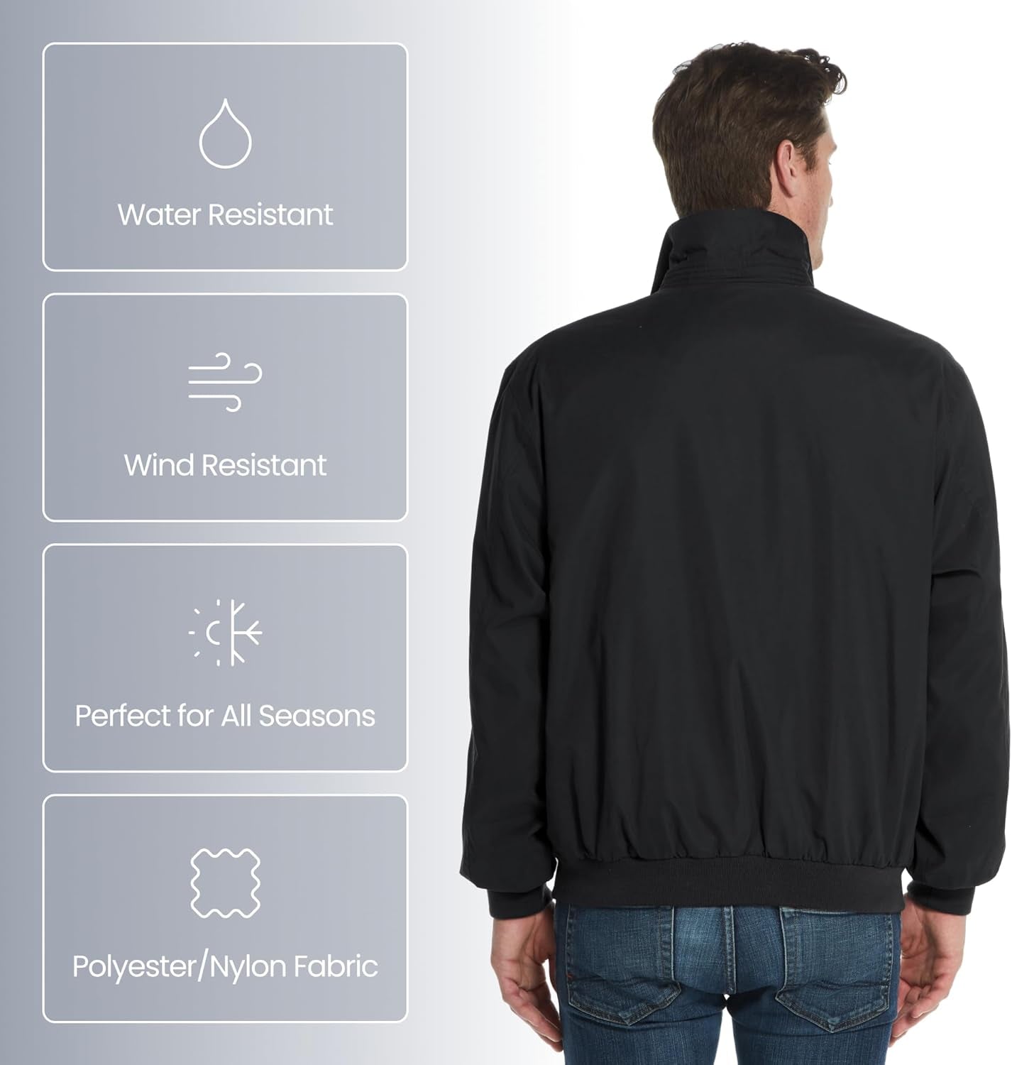 Men'S Golf Jacket - Lightweight Windbreaker, Water-Resistant Microfiber Shell, Perfect for Golf & Casual Wear