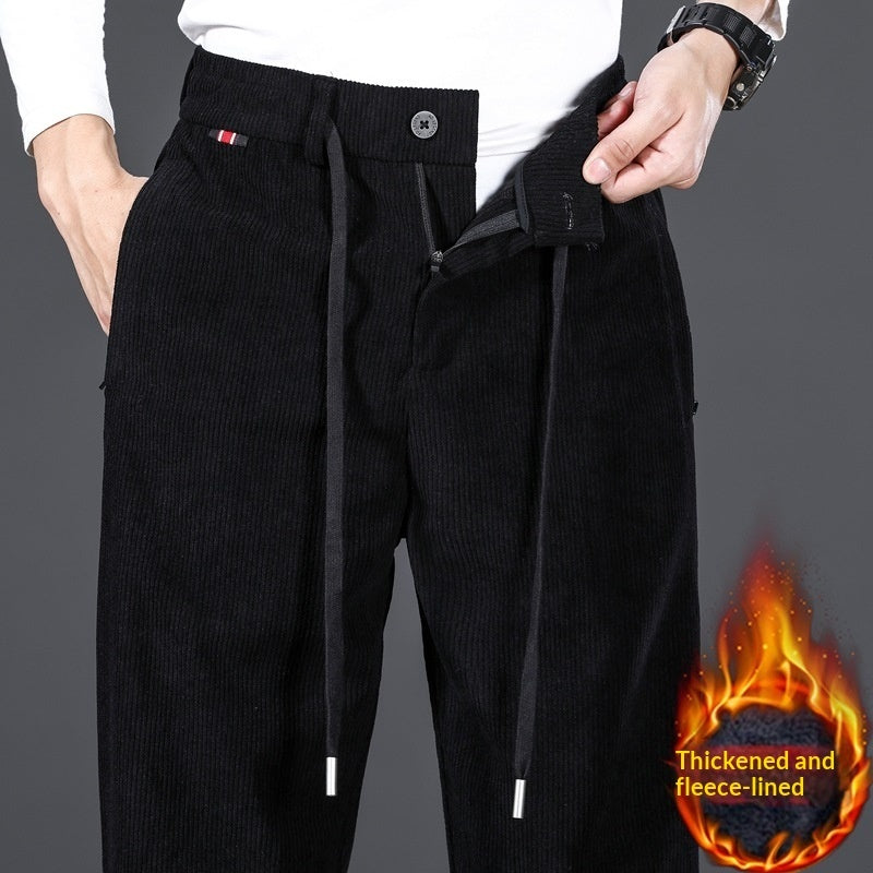 Corduroy Casual Pants With An Elastic Waist