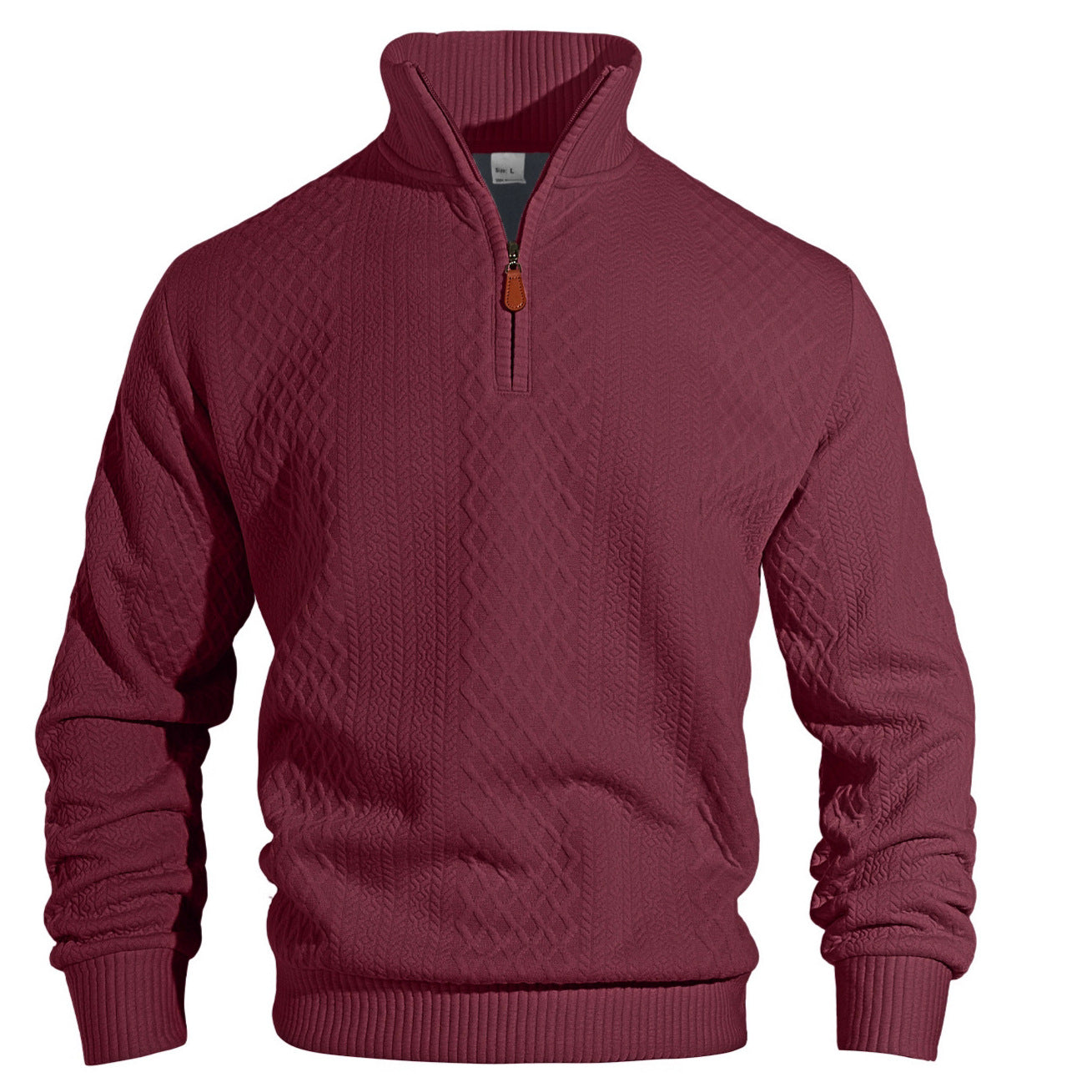 Mens Casual Stand-up Collar Zip-up Long-sleeve Sport Top