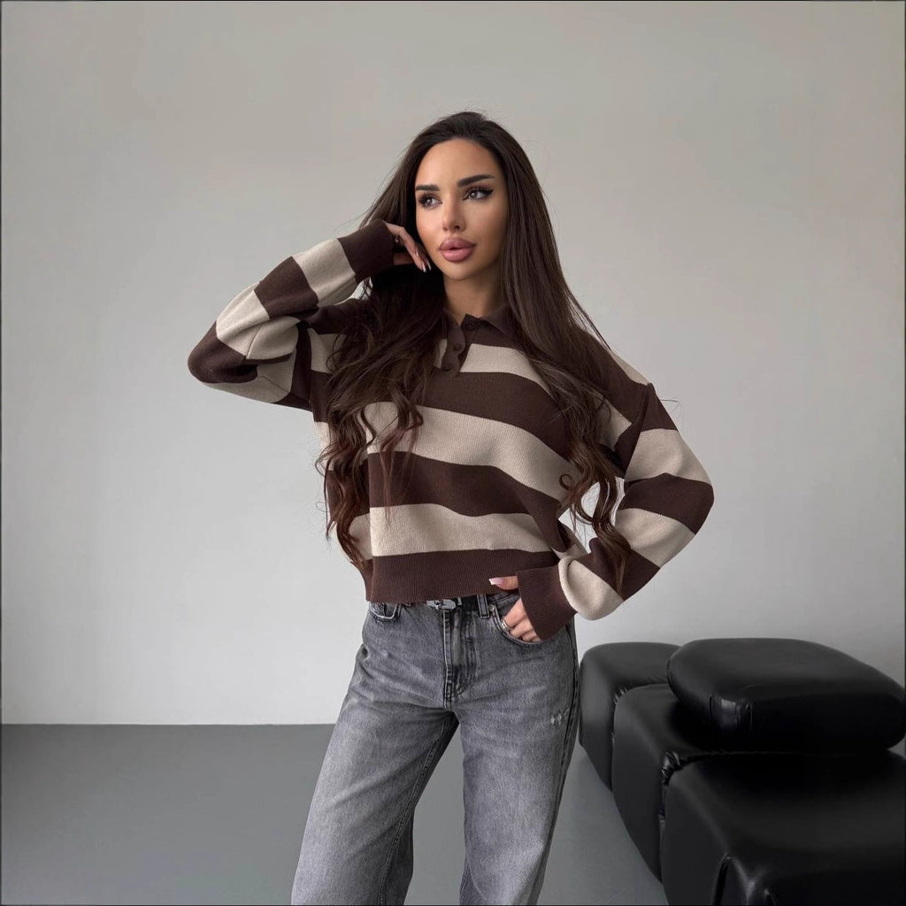 Lapel Half-zip Sweater