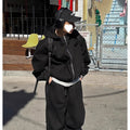 Autumn Double-Zipper Lazy-Style Hoodie Set